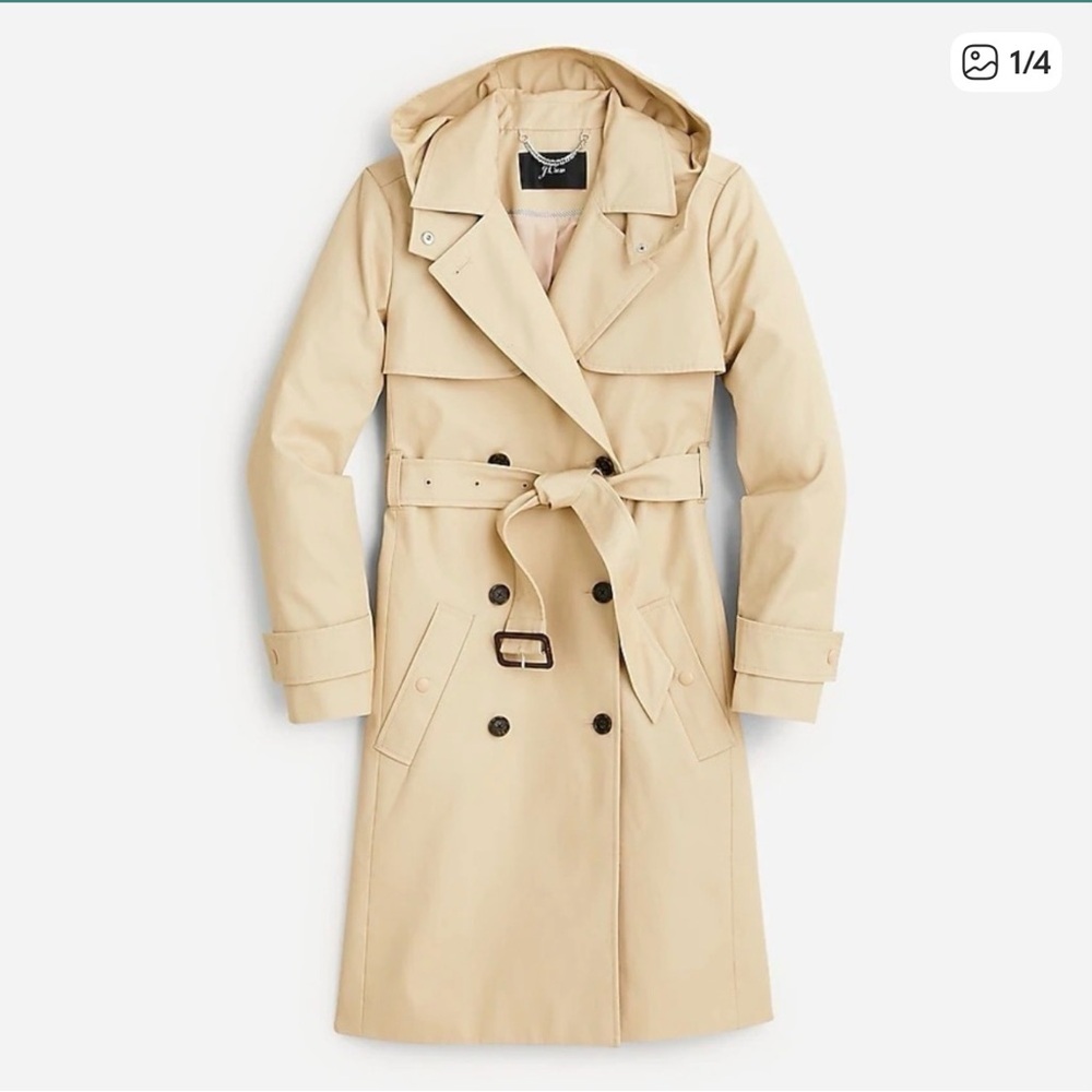 J.crew New Icon trench Sz 12 BF456 BF458 vintage khaki retail $348